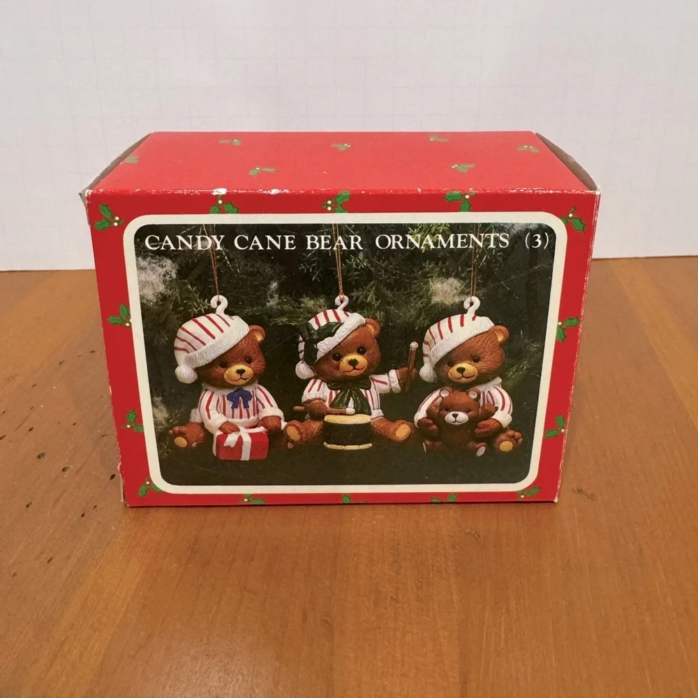 Vintage 80’s bear Christmas ornaments